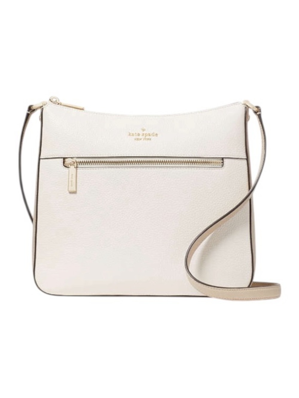 Kate Spade Lena Beige / Cream Pebbled Leather Large Swingpack Crossbody NWT